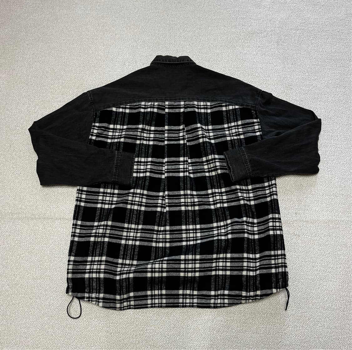 준지 19f/w 하이브리드 오버핏 흑청데님셔츠 상품이미지2