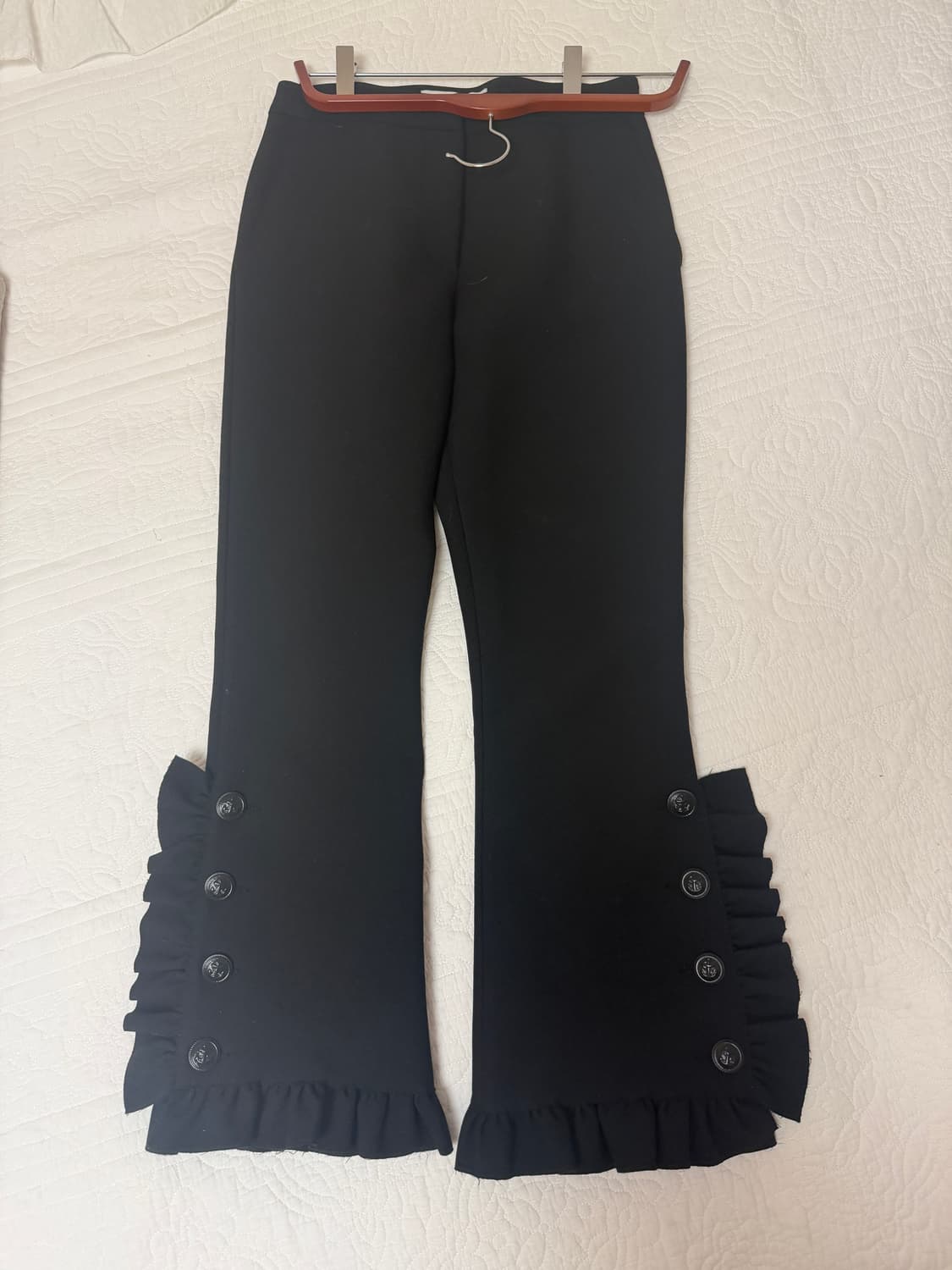 Msgm 러플 셔링 버튼 슬랙스 바지 블랙 이탈리아 55사이즈 상품이미지2