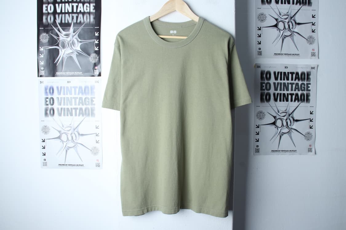 (XL-2XL) 유니클로 반팔 티셔츠 U라인 연그린 무지-H31384 상품이미지2