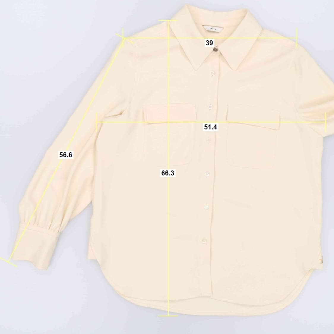 [95] 신형 헤지스 여성 포켓배색 긴팔 셔츠 블라우스 아이보리 3782 상품이미지9