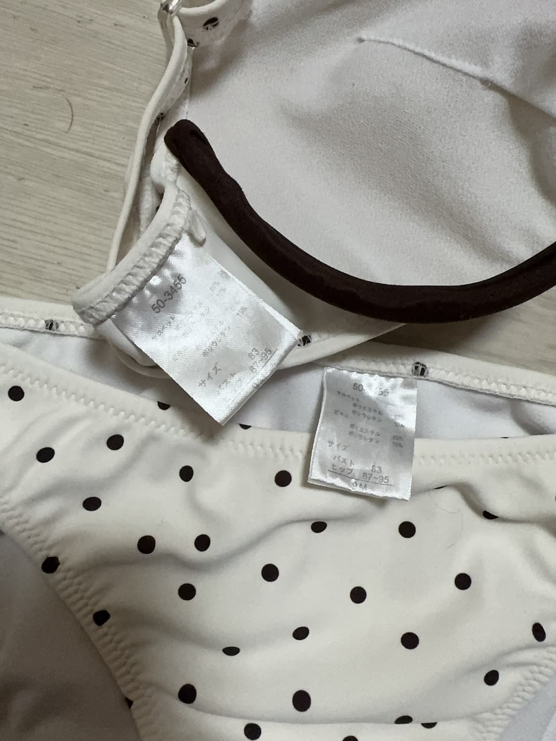 라떼갸루 일본 빈티지 리즈리사 st 브라운 도트 비키니 점프수트 세트 상품이미지2