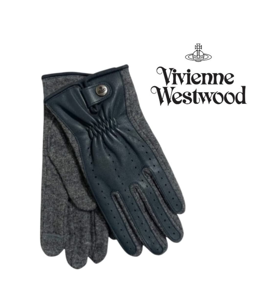 비비안 웨스트우드 아웃핑거 콤비 장갑 그레이 (새상품) 상품이미지1