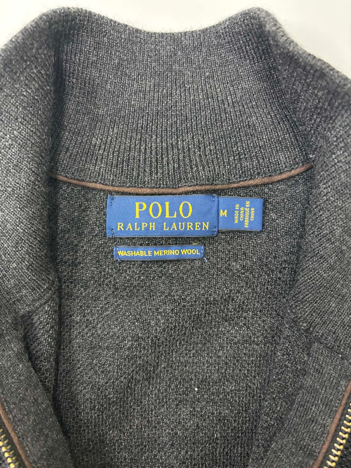 폴로 랄프로렌 신형 메리노울 100% 차콜그레이 니트 집업(M) 상품이미지4