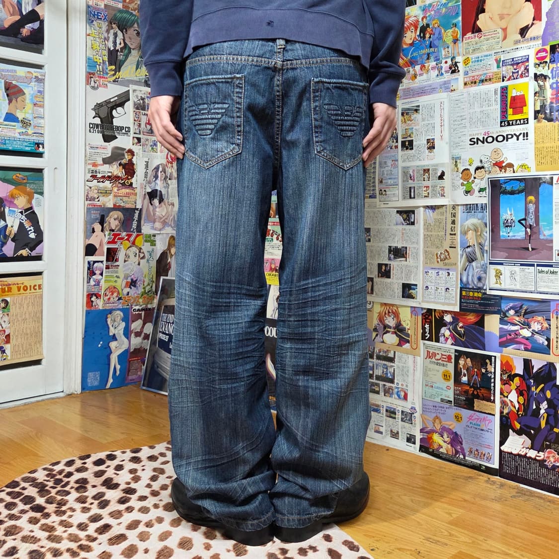 아르마니 진스 오버핏 백로고 데님 팬츠 상품이미지1