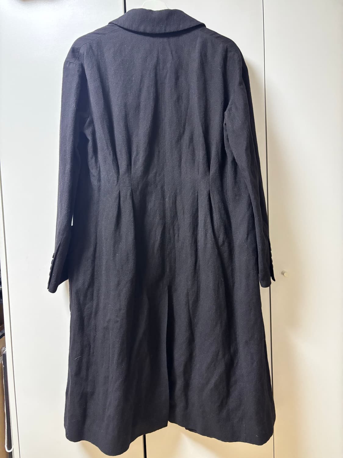 아스페시 블랙 울 롱 코트 상품이미지2