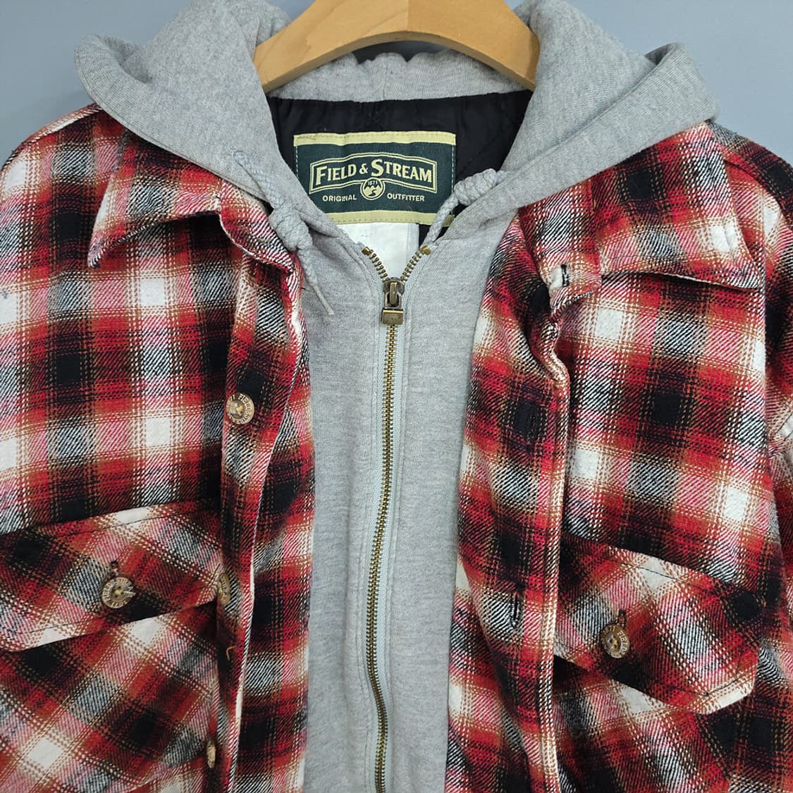 필드앤스트림(field & stream) 후드 체크 셔츠자켓 M 상품이미지3