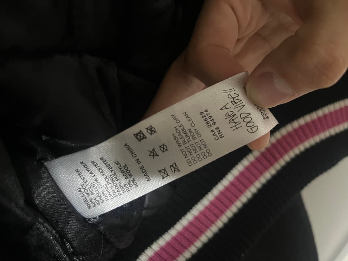 스투시 S 토크 멜튼 바시티 자켓 블랙 M 상품이미지6