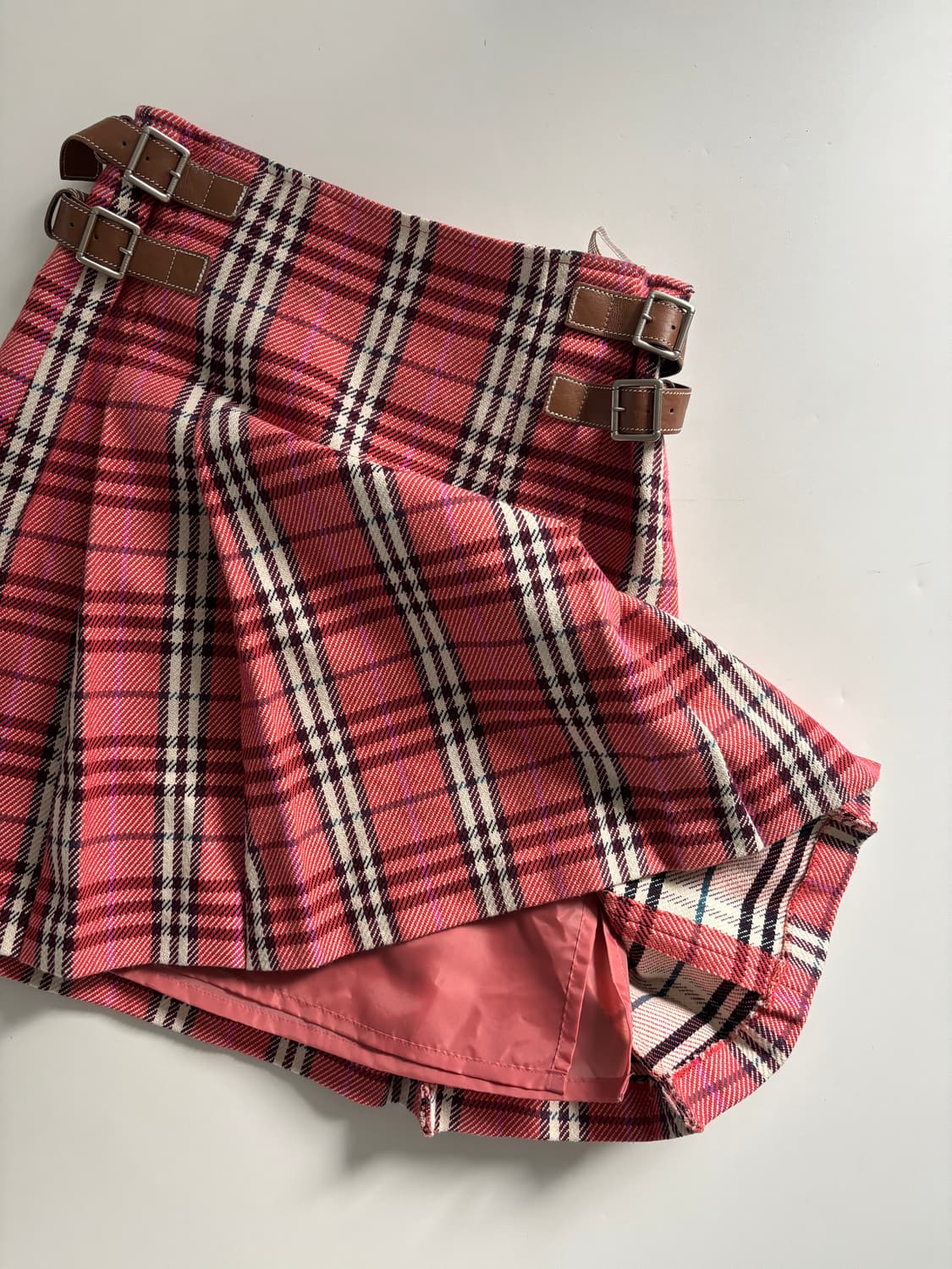 Burberry 버버리 블루라벨 핑크 노바체크 버클 스커트 상품이미지1