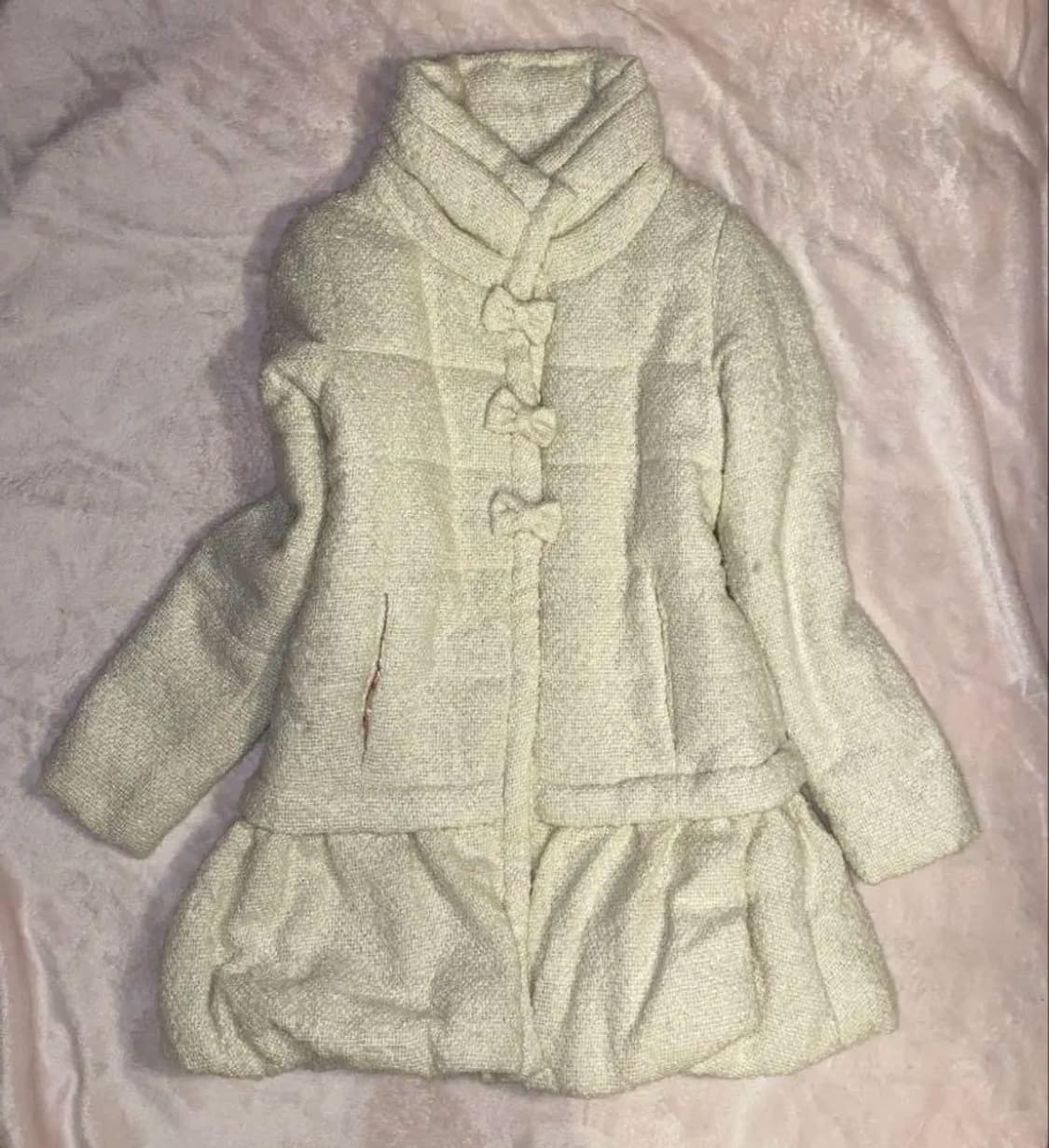 리즈리사 핀터깔 고전 대장 아이보리 3연 리본 패딩 달천깔 라떼갸루 상품이미지2