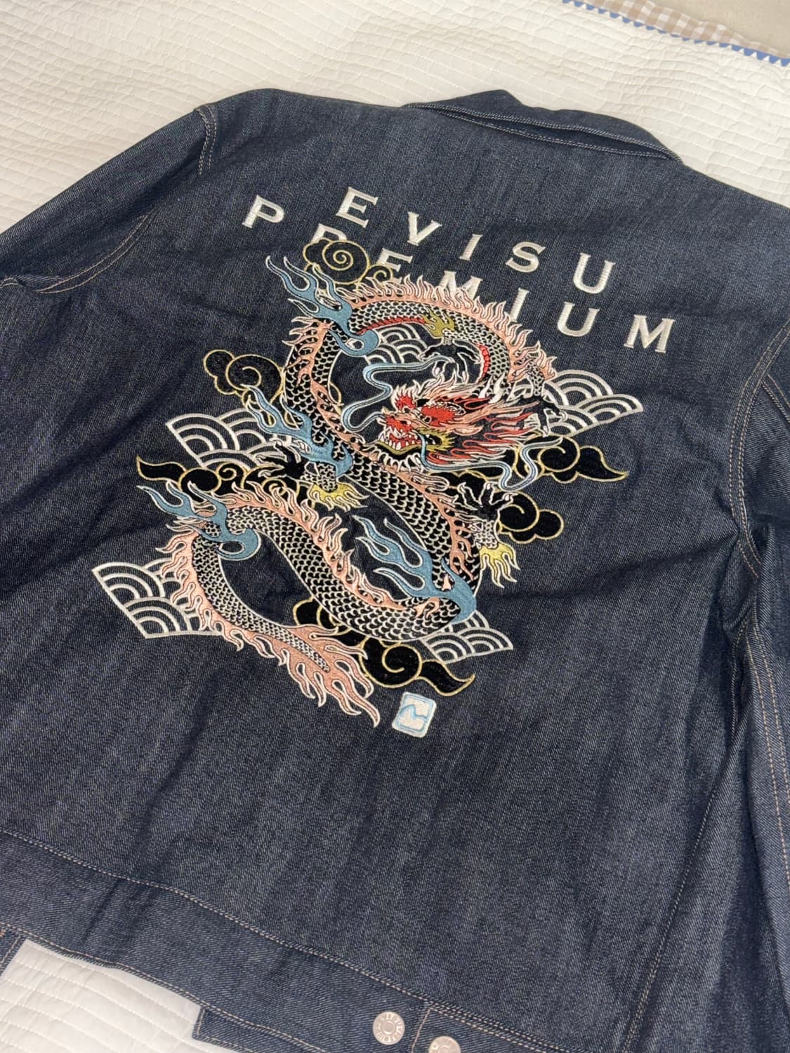 Evisu 에비수 용 자수 데님 청 자켓 인디고  상품이미지1