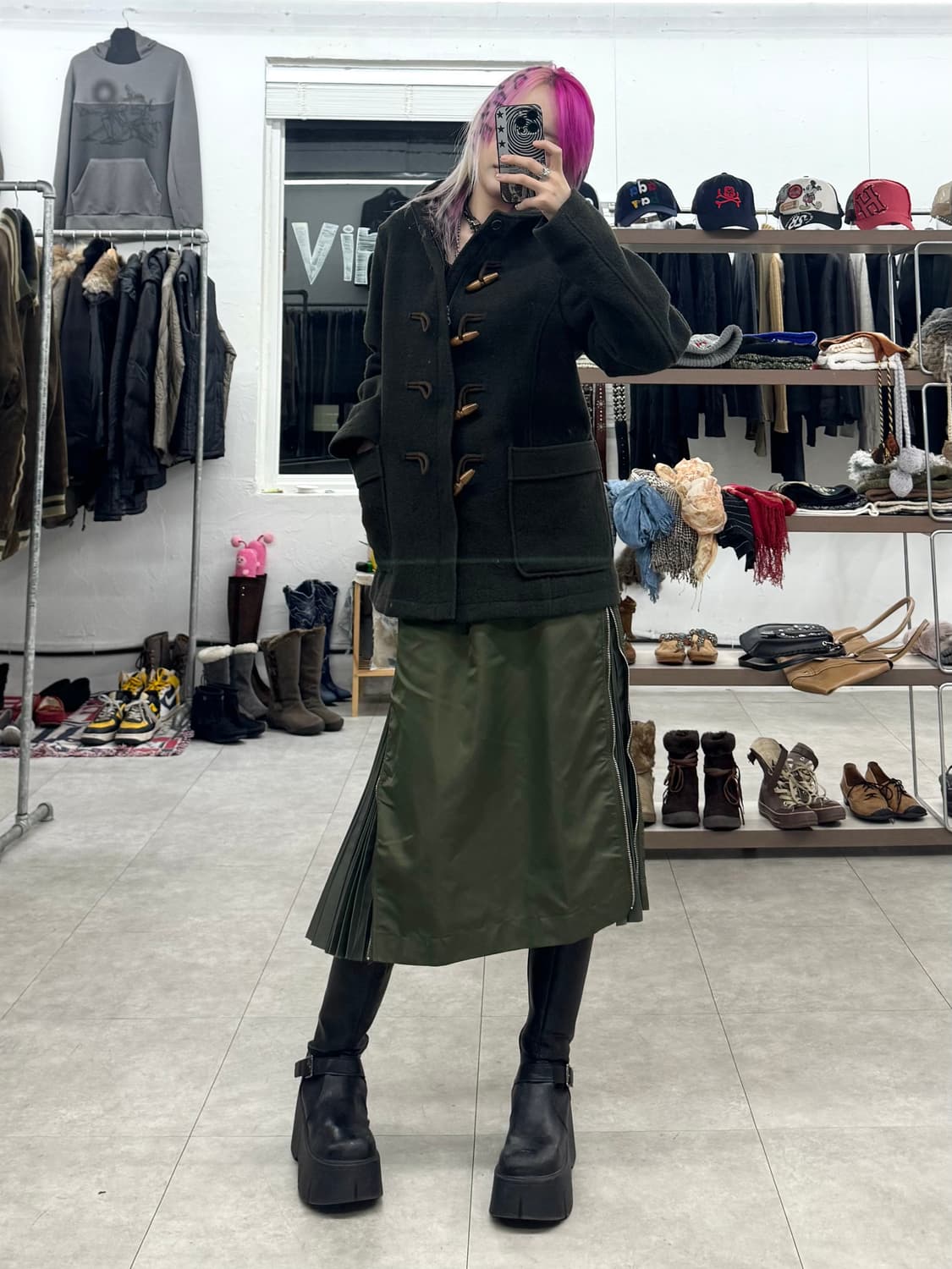 Michel Klein 더플 후드 울 코트 상품이미지8