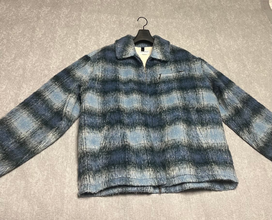 디스이즈네버댓 브러쉬드 체크 재킷 블루 XL 팝니다 상품이미지2