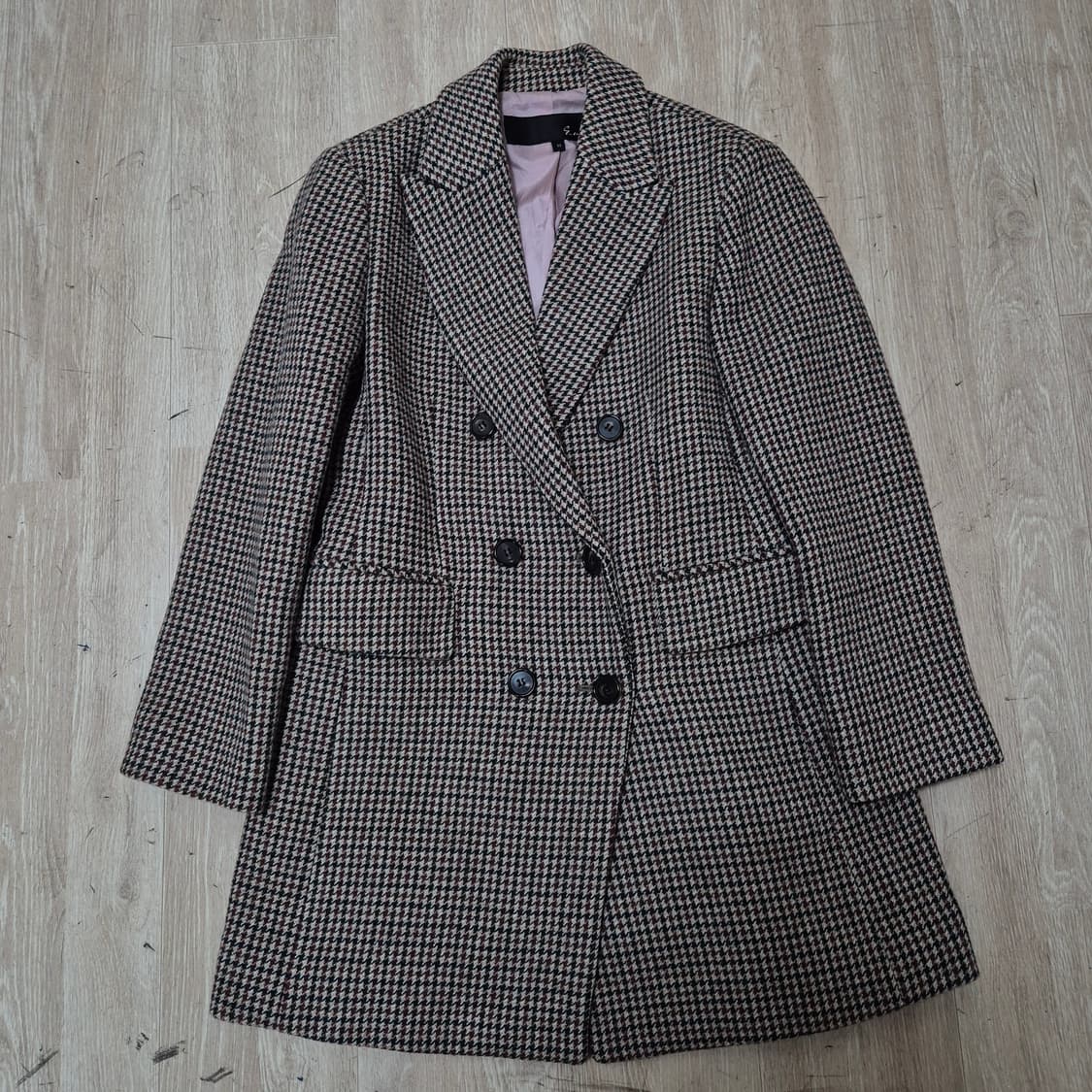 지컷 여성 모직 체크 더블 코트 (55) 상품이미지1