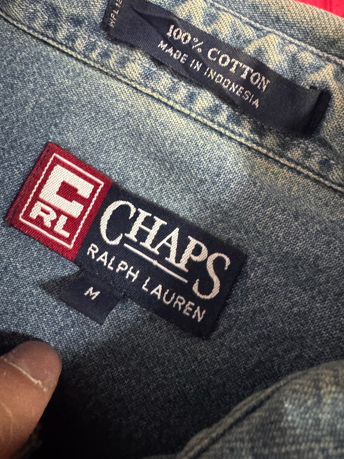 챔스 폴로 랄프로렌 원 포켓 빈티지 워싱 데님 셔츠 L ~ XL 상품이미지3