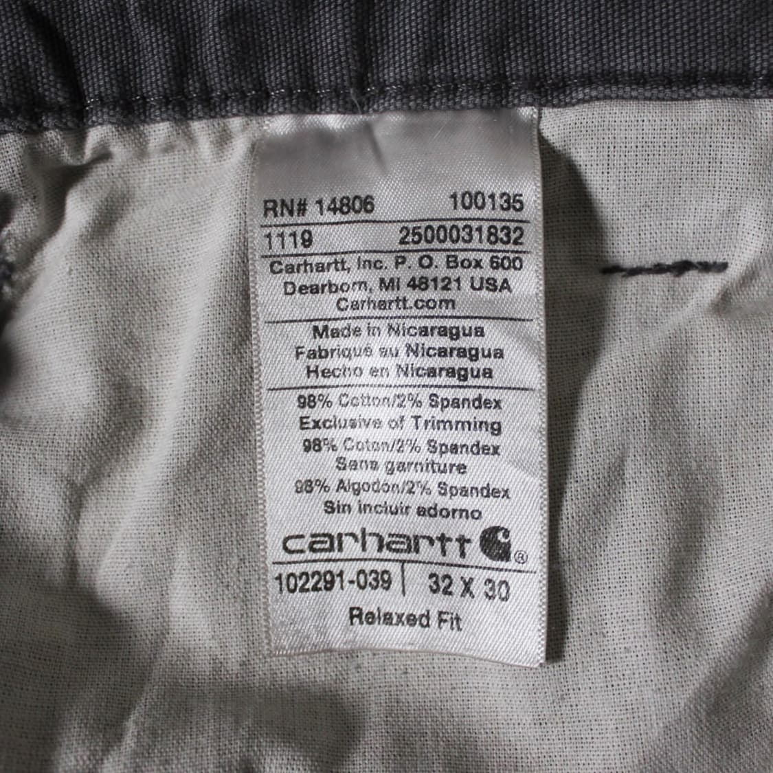 Carhartt 칼하트 102291-039 그레이 카고 워크 팬츠 상품이미지4