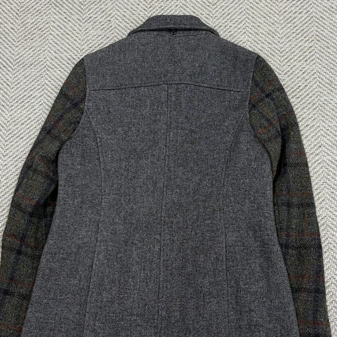 해리스트위드 모직 체크 배색코트 v2074 상품이미지4