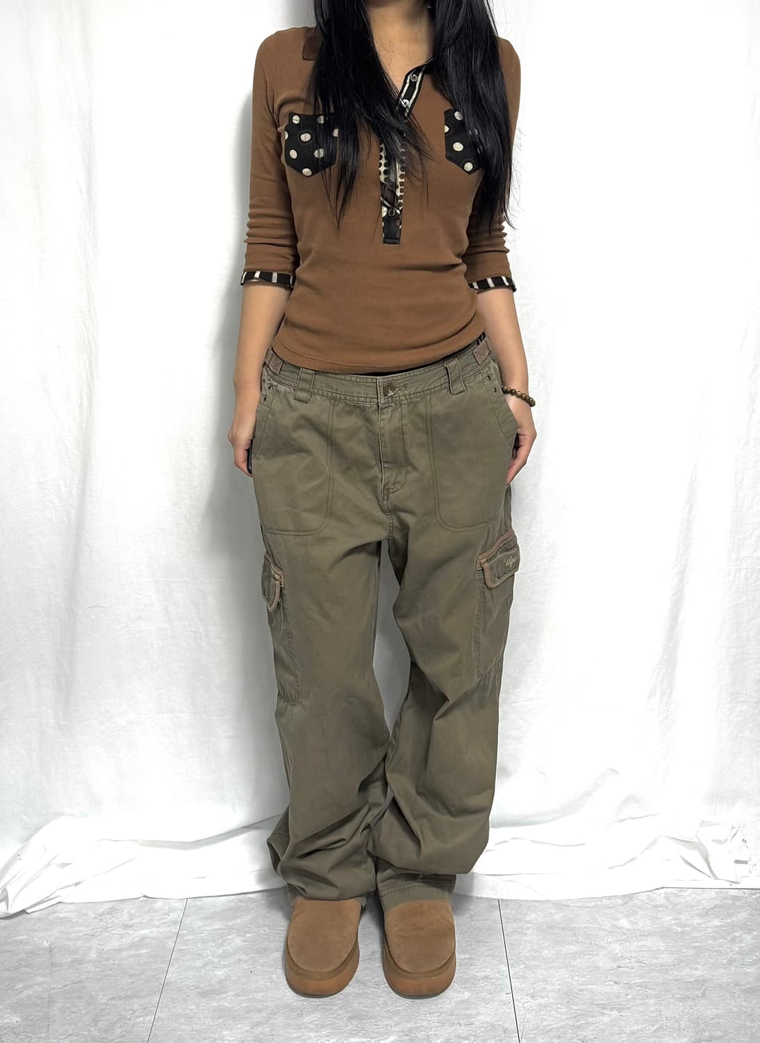 Khaki cargo pants 상품이미지1
