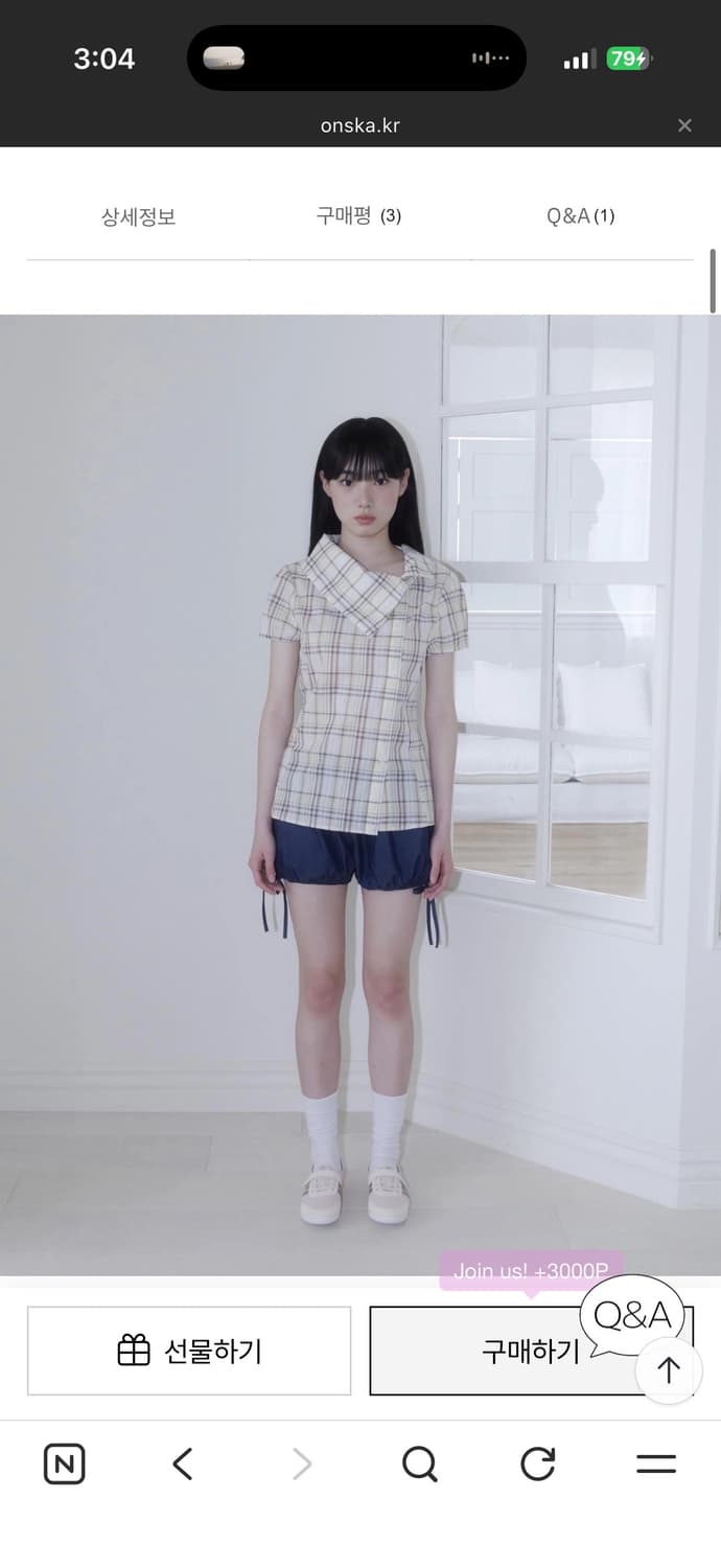 온스카 체크 블라우스 2 sizw 상품이미지4