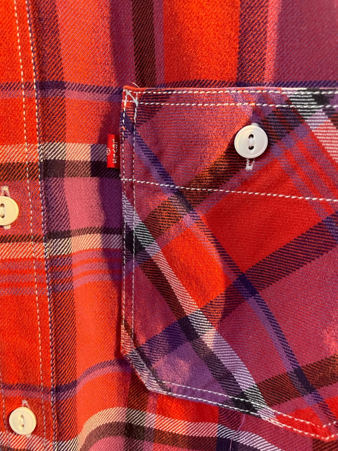 리바이스 더블 포켓 체크남방 m 상품이미지3