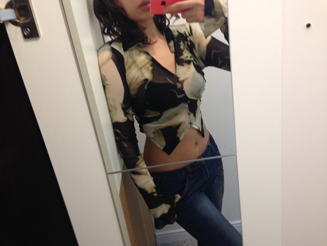 y2k 매쉬 프린팅 탑 상품이미지2