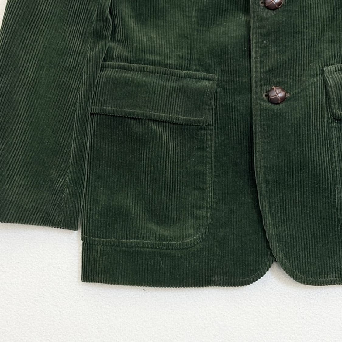 POLO 딥그린 코듀로이 엘보레더 블레이저 38R 상품이미지2