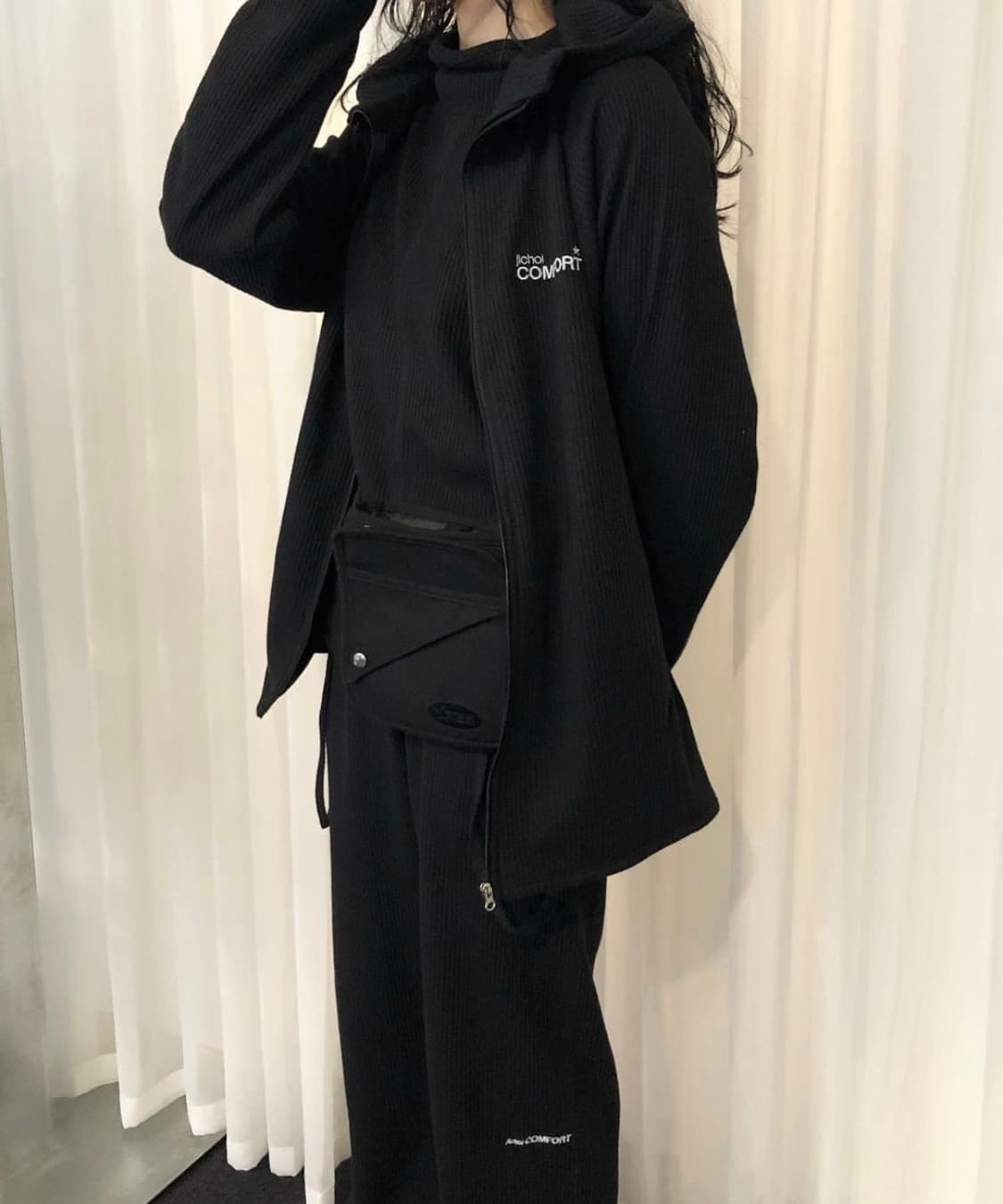 지초이 컴포트 24-001 와플 후드집업 3 상품이미지1