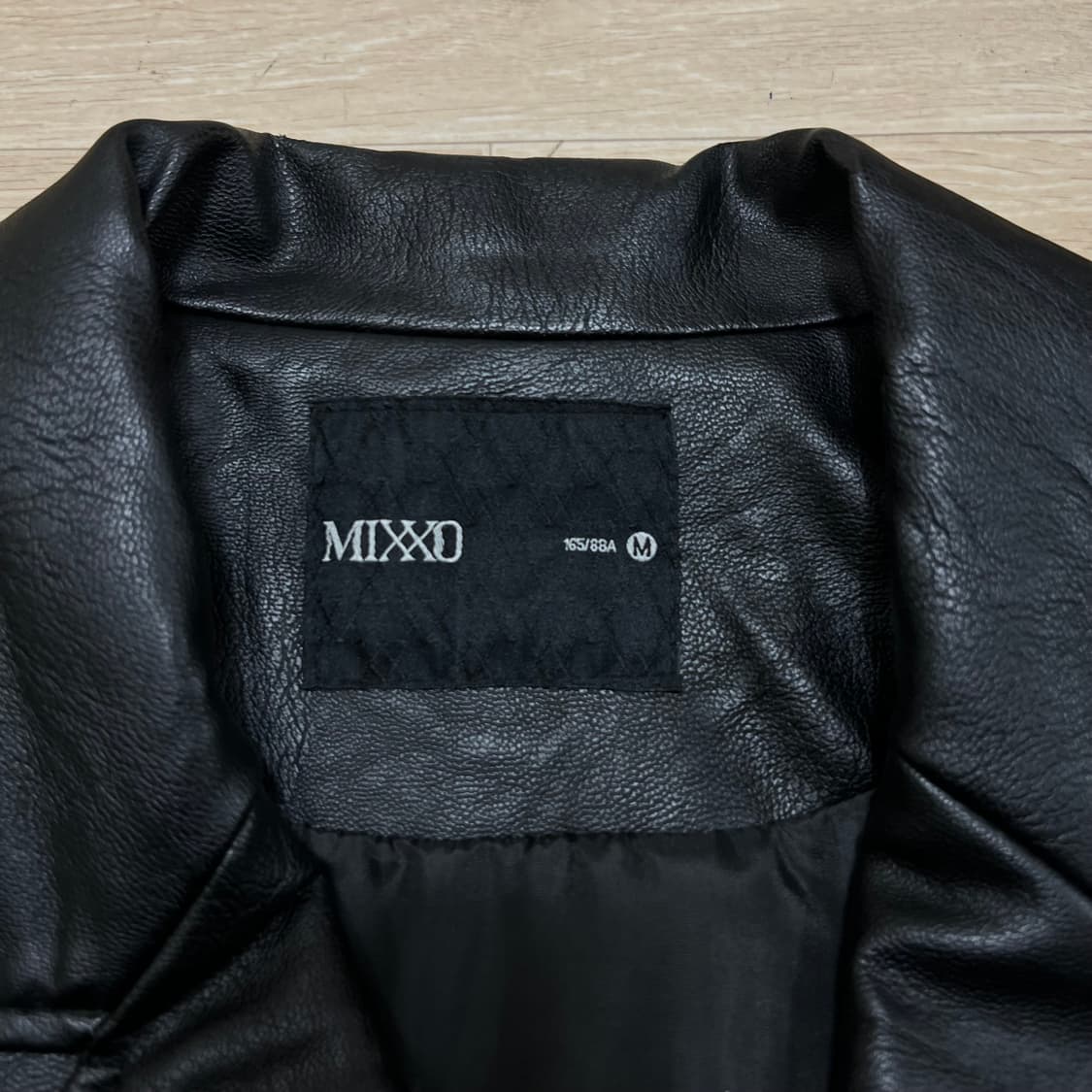 미쏘 여성 크롭 레더 더블 라이더 가죽자켓 [블랙] M/95 상품이미지4