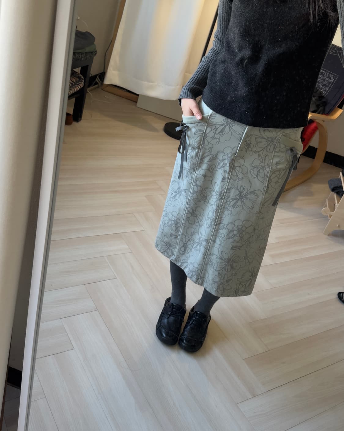 [FIRIO] floral cotton lace up skirt 상품이미지2