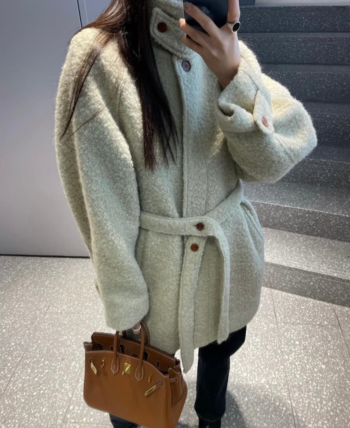 런던플랏 브루클린 알파카 코트 올리브 상품이미지2