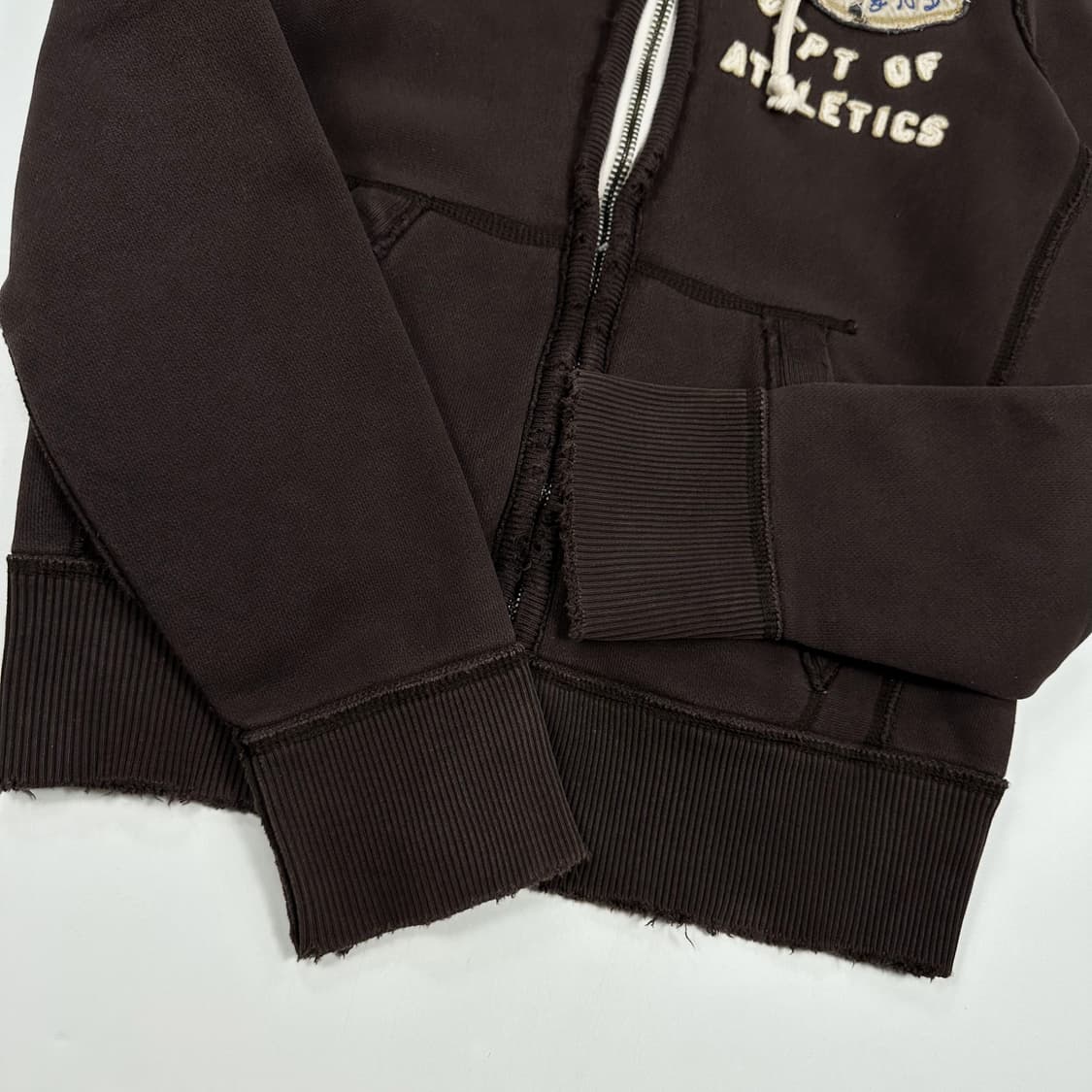 아베크롬비 오리지널 y2k 데미지 후드집업 브라운 S 상품이미지4