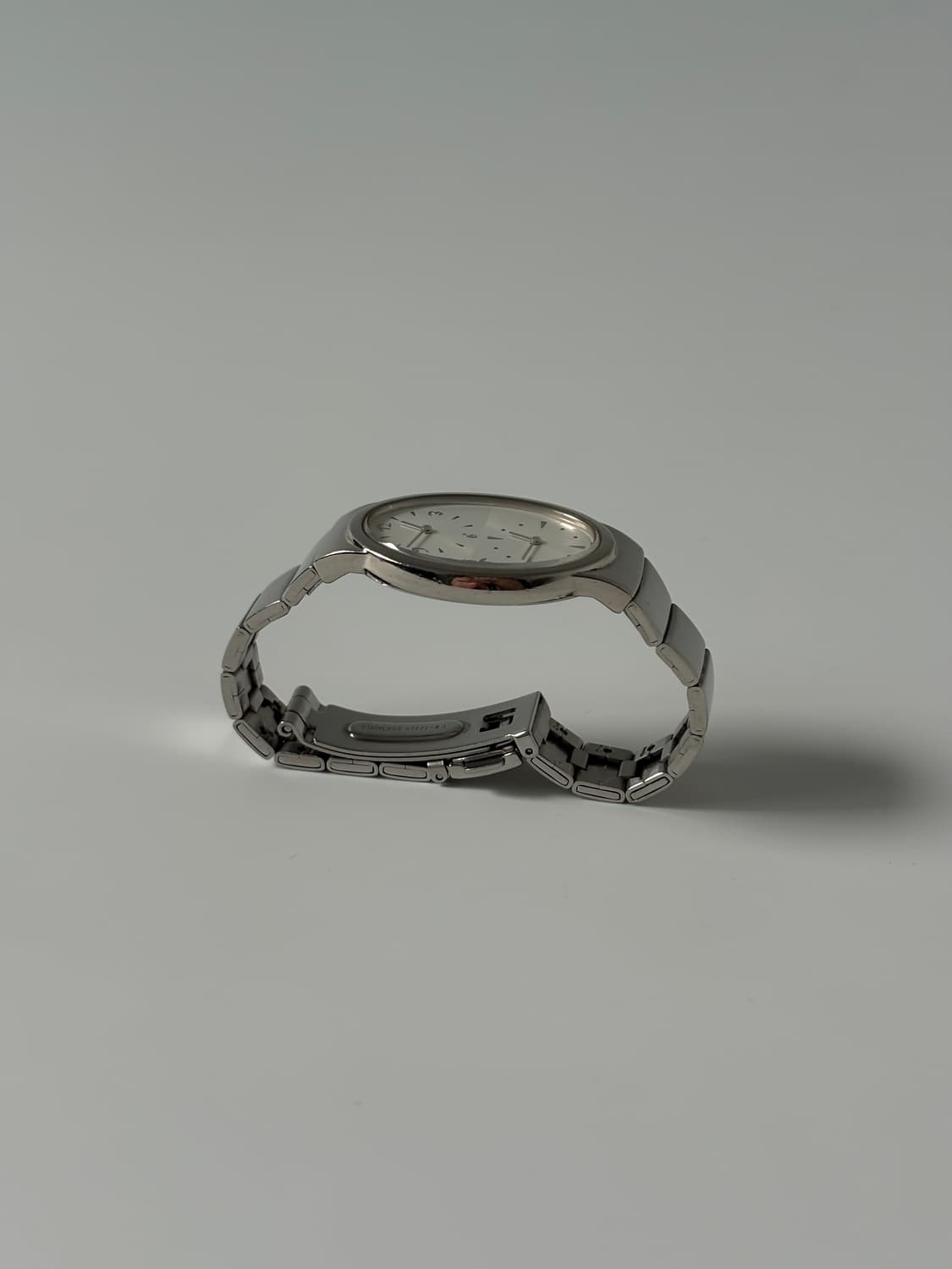 아네스베 Agnès b. 실버 오벌 듀얼타임 쿼츠 여성 상품이미지6