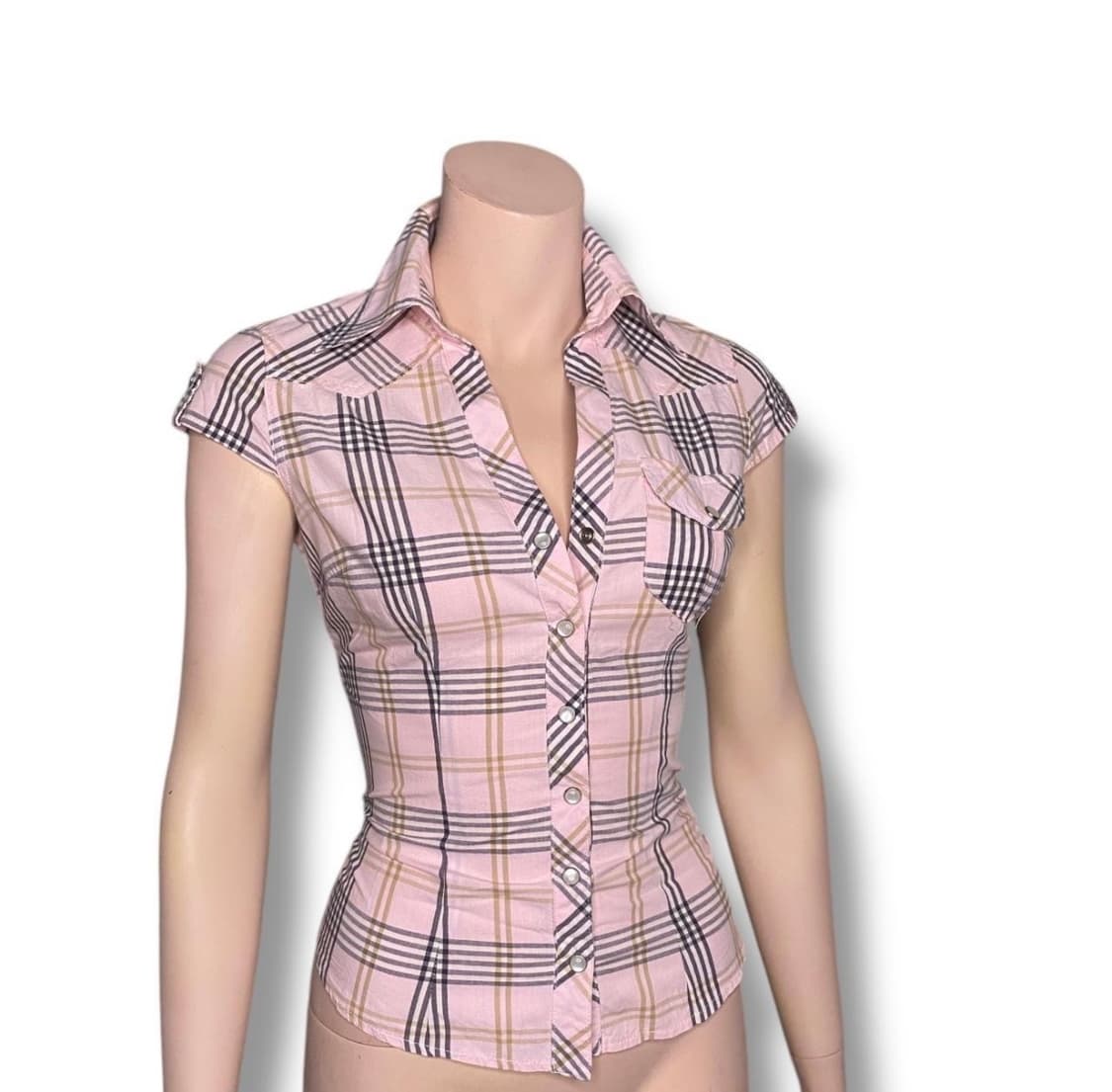 빈티지 체크 반팔 셔츠 상품이미지3