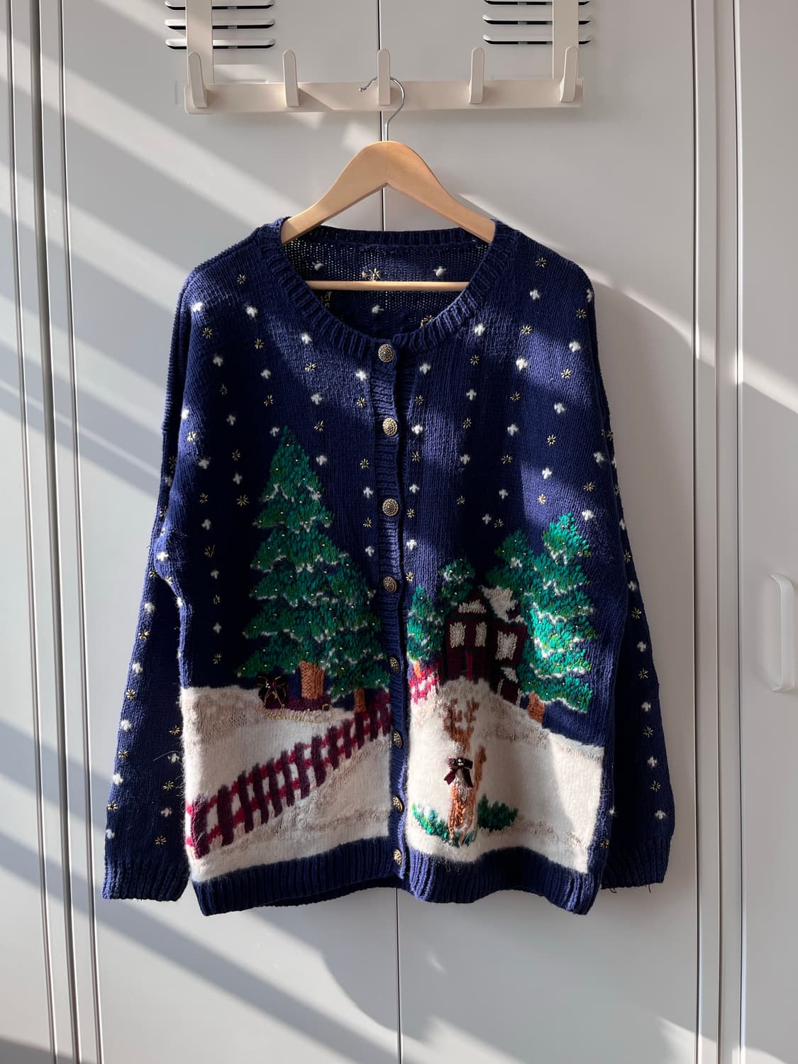 Northern treasures 크리스마스 겨울 풍경 니트 가디건 상품이미지2