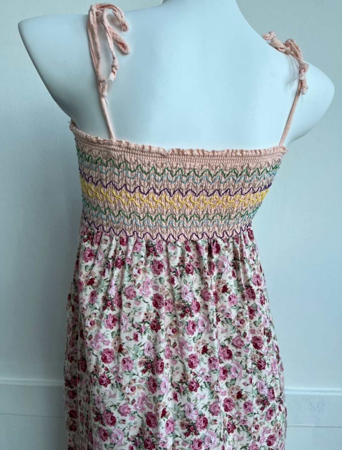 로즈 스모크 끈 원피스 상품이미지2