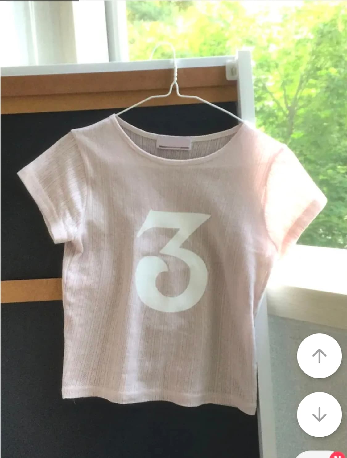 [새상품] 자카드 골지 숫자 반팔티셔츠 상품이미지1