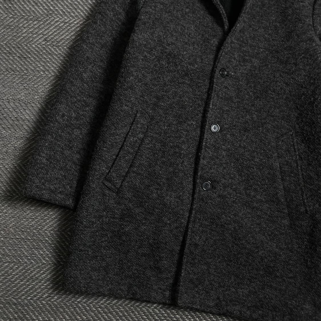 빈티지 트위드 오버핏 싱글 발마칸 코트o 4783 상품이미지3