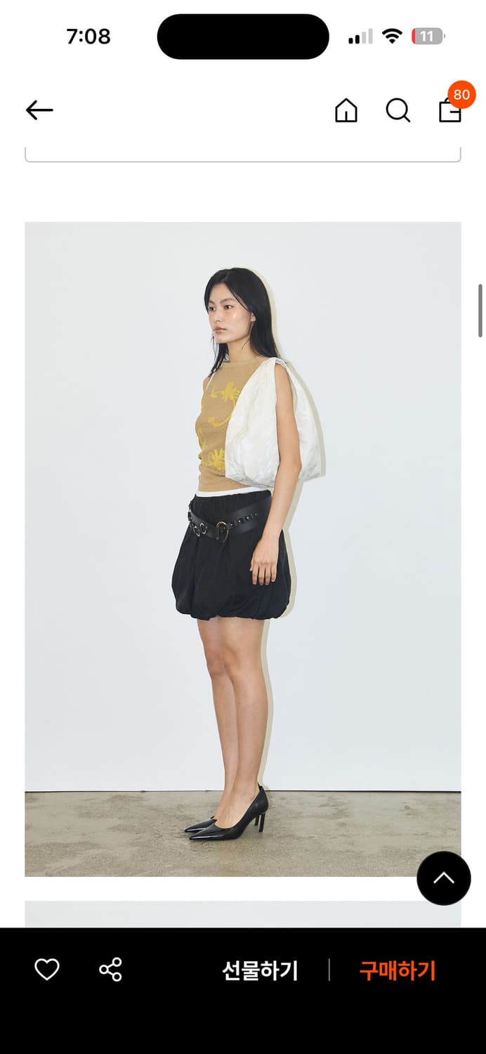 새상품)피시아 draped mini bag-floral pattern 상품이미지1