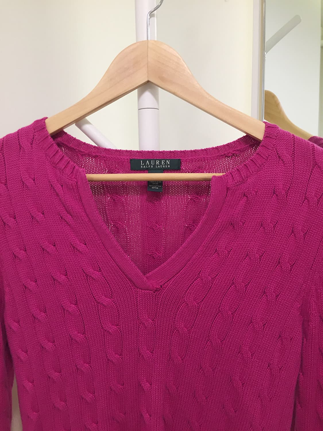 여성 폴로 꽈배기 브이넥 니트 95 상품이미지4