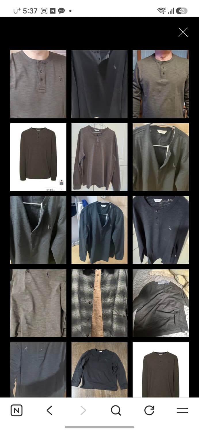 헤지스 슬럽 헨리넥 긴팔티 상품이미지10