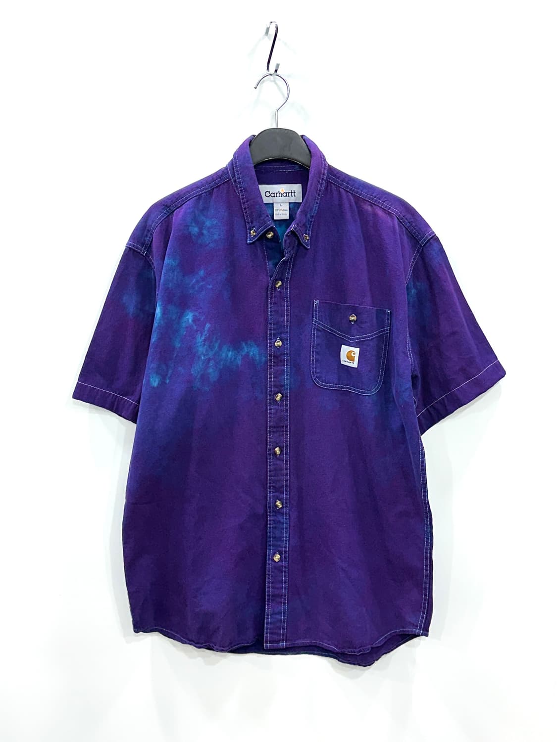 칼하트 퍼플 타이다잉 반팔셔츠 L 상품이미지6