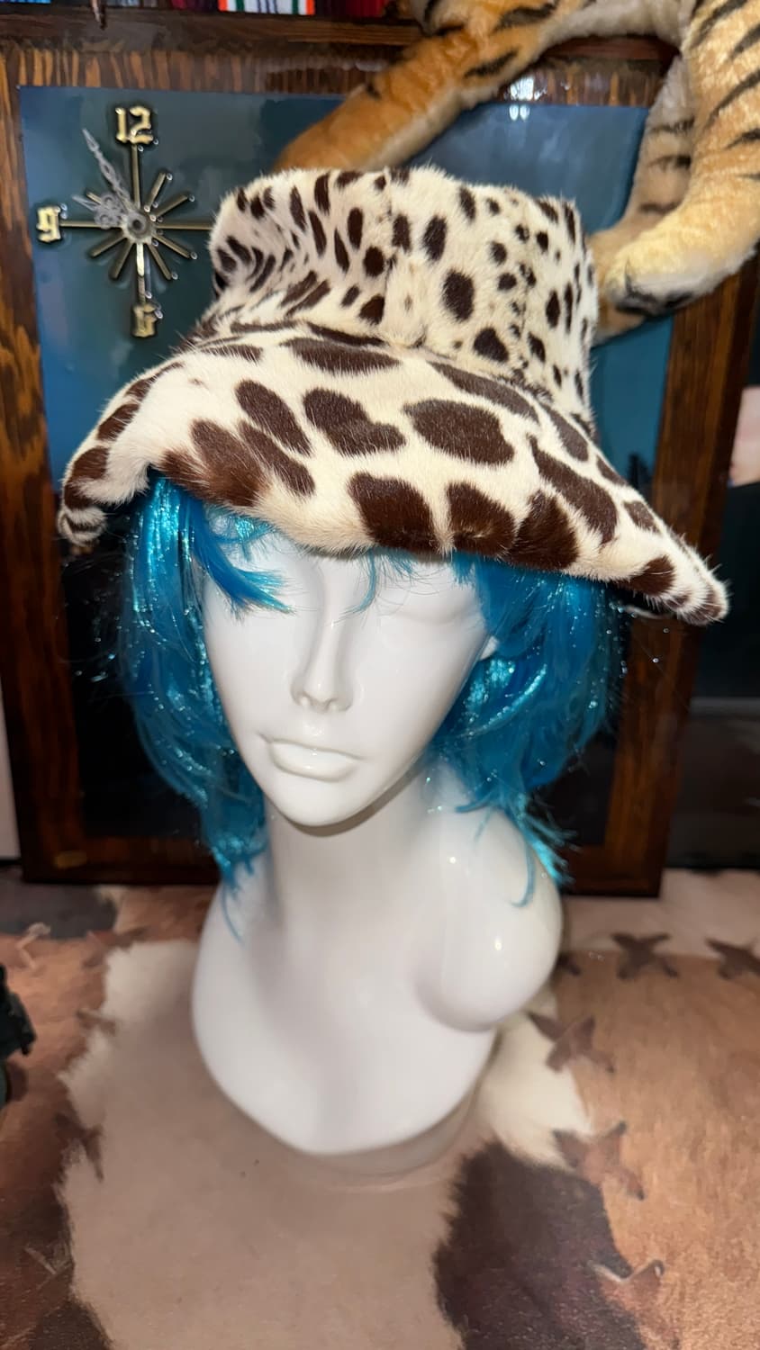 vintage Leopard hair-on leather hat 상품이미지4