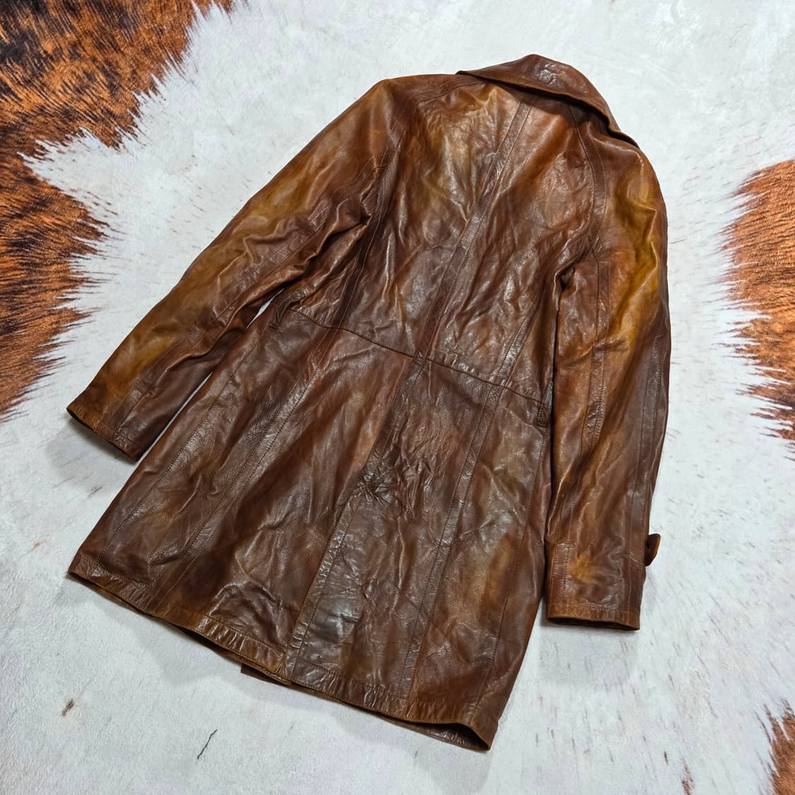 이태리산 리얼레더 브라운 가죽 코트 상품이미지4