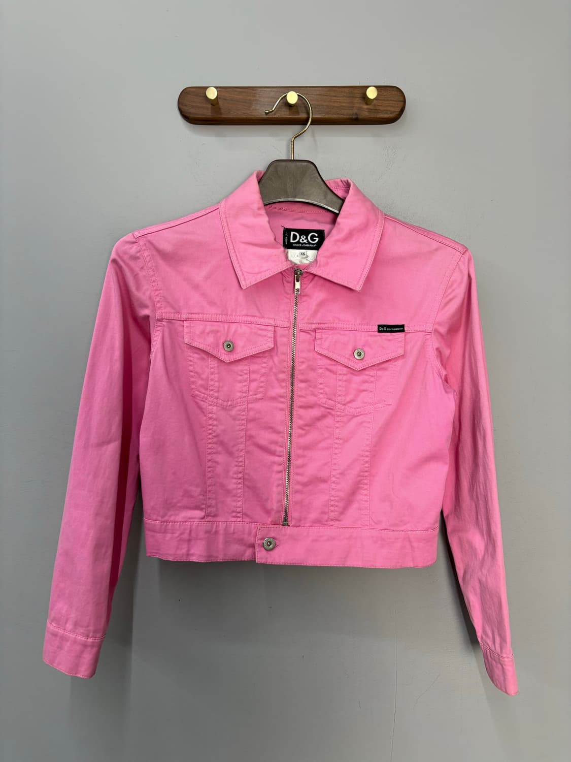 돌체앤가바나 핑크 크롭 데님 자켓 A3249 상품이미지2
