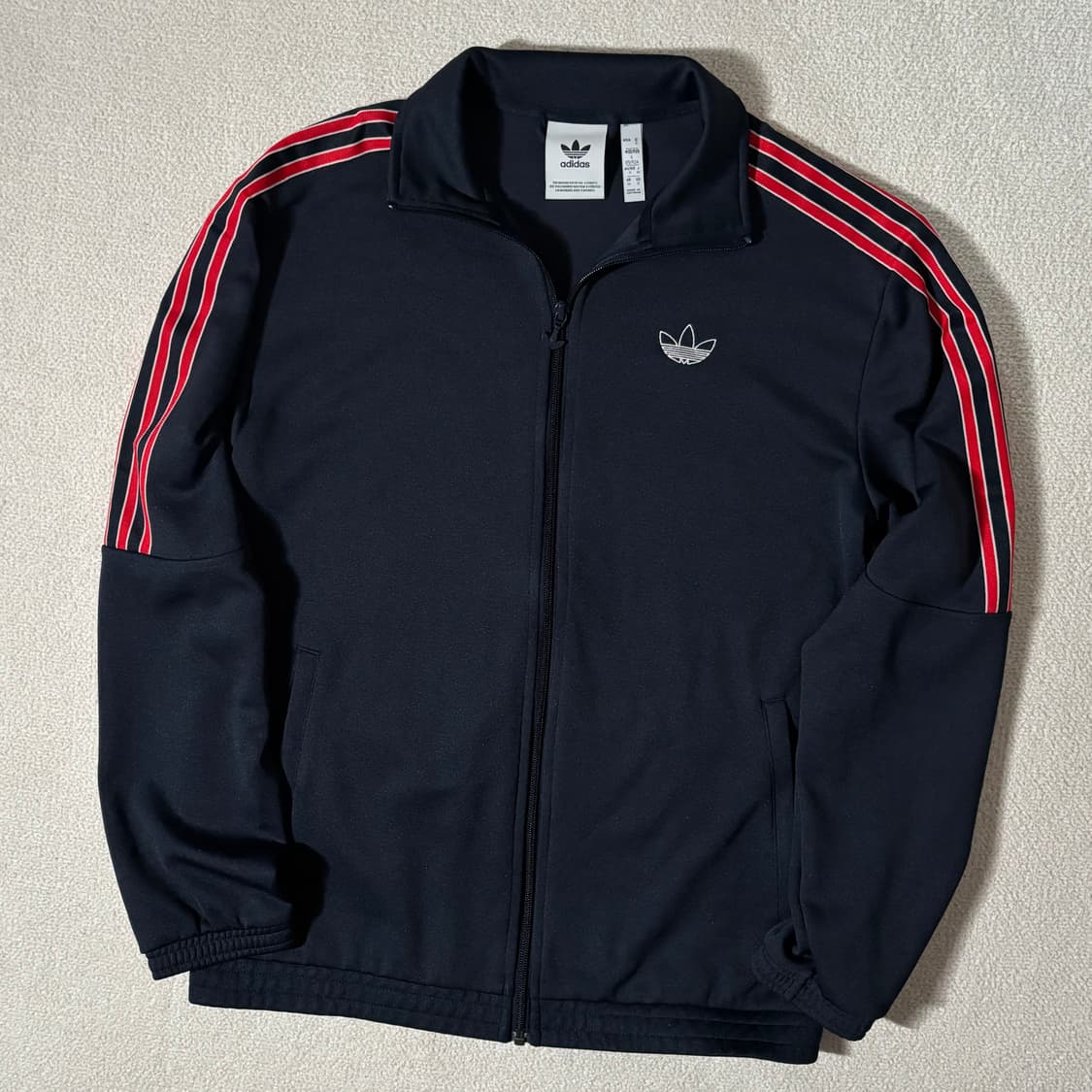 아디다스 파이어버드 네이비 레드 사이드라인 스몰로고 져지 상품이미지1