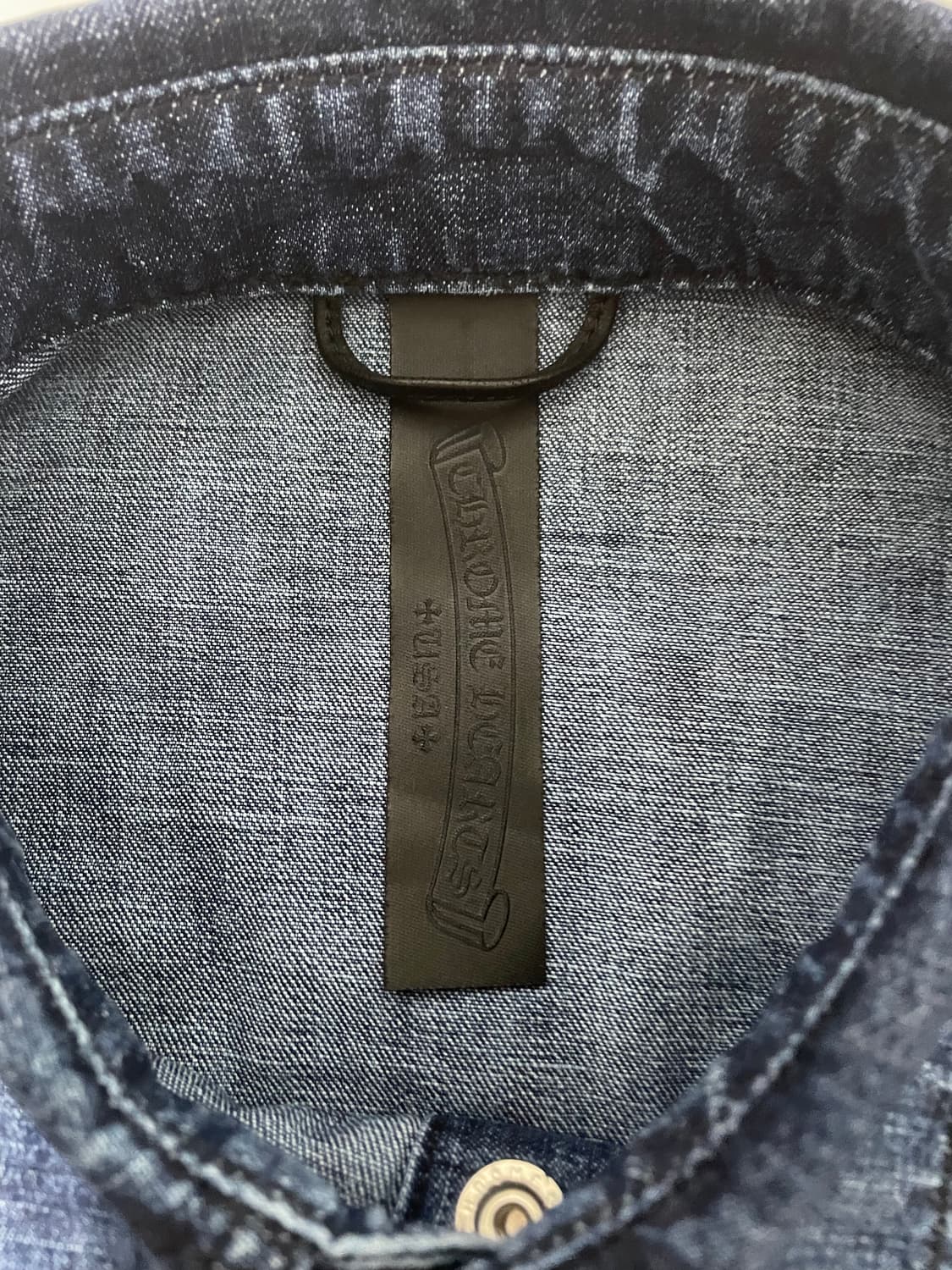 새상품 신형 1of1 크롬하츠 레더패치 데님 워크독 자켓 L 영수증O 상품이미지3