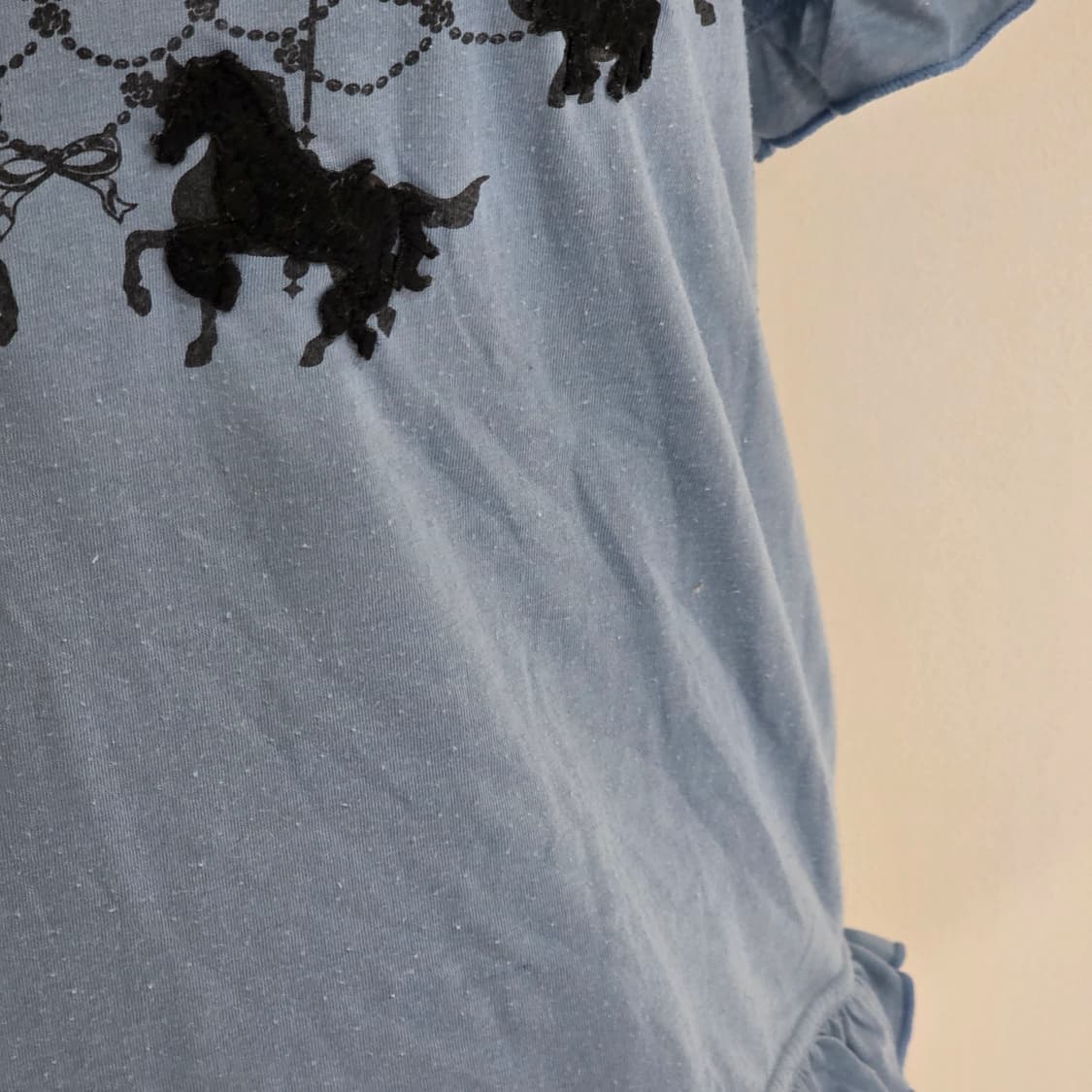 엑시즈팜)로맨틱 블루로리타st 하구미모리걸 레이스 셔링 레이어드 블라우스 상품이미지6