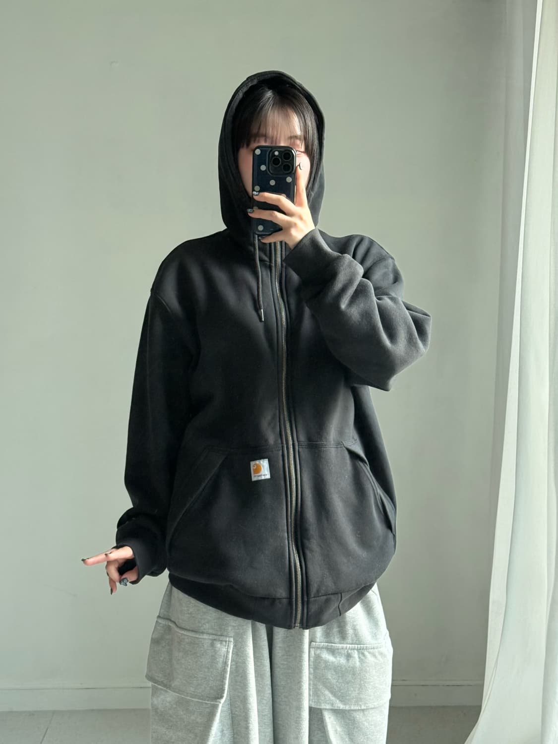 칼하트 블랙 후드집업 상품이미지4