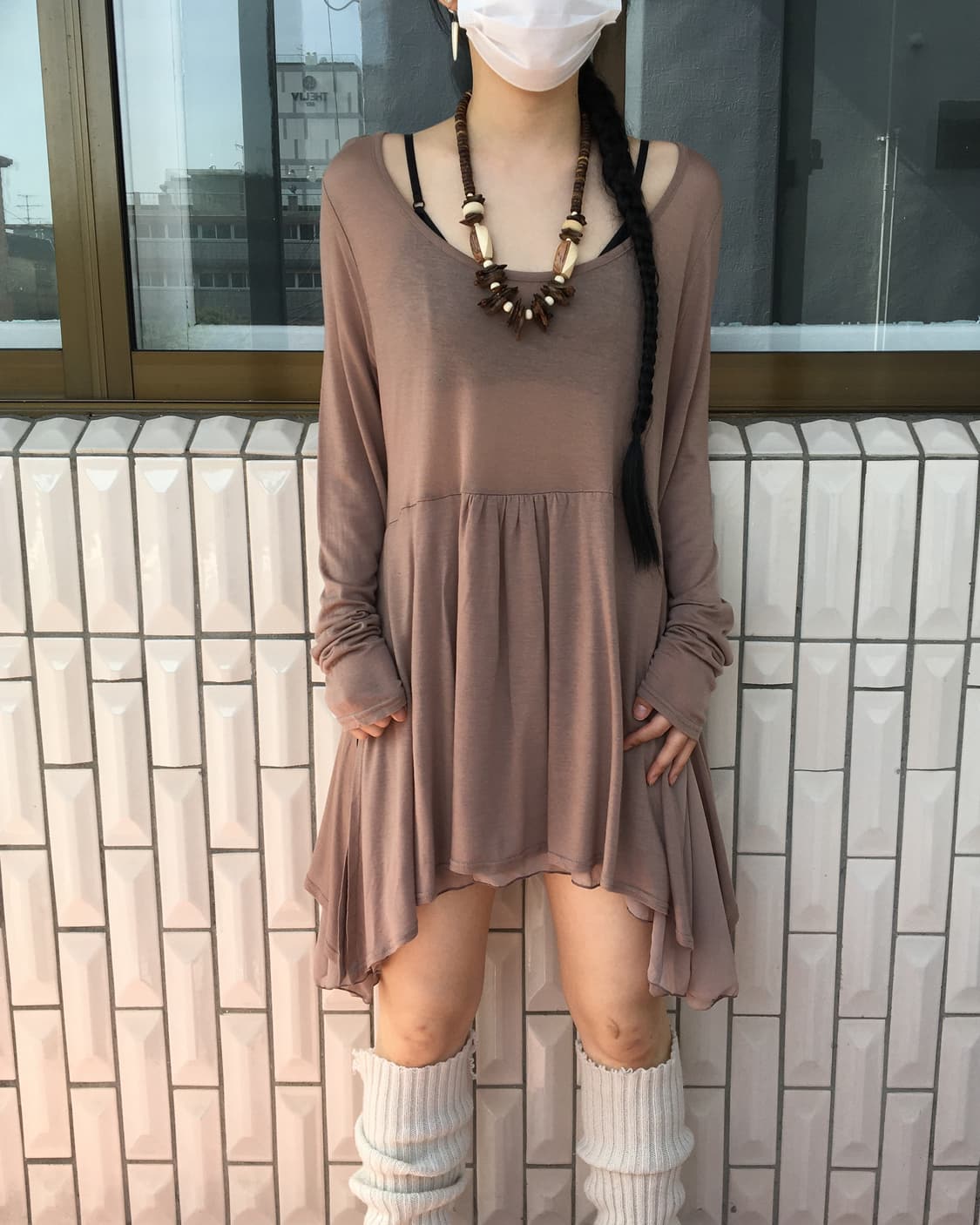 Unbalanced sleeve onepiece 상품이미지1
