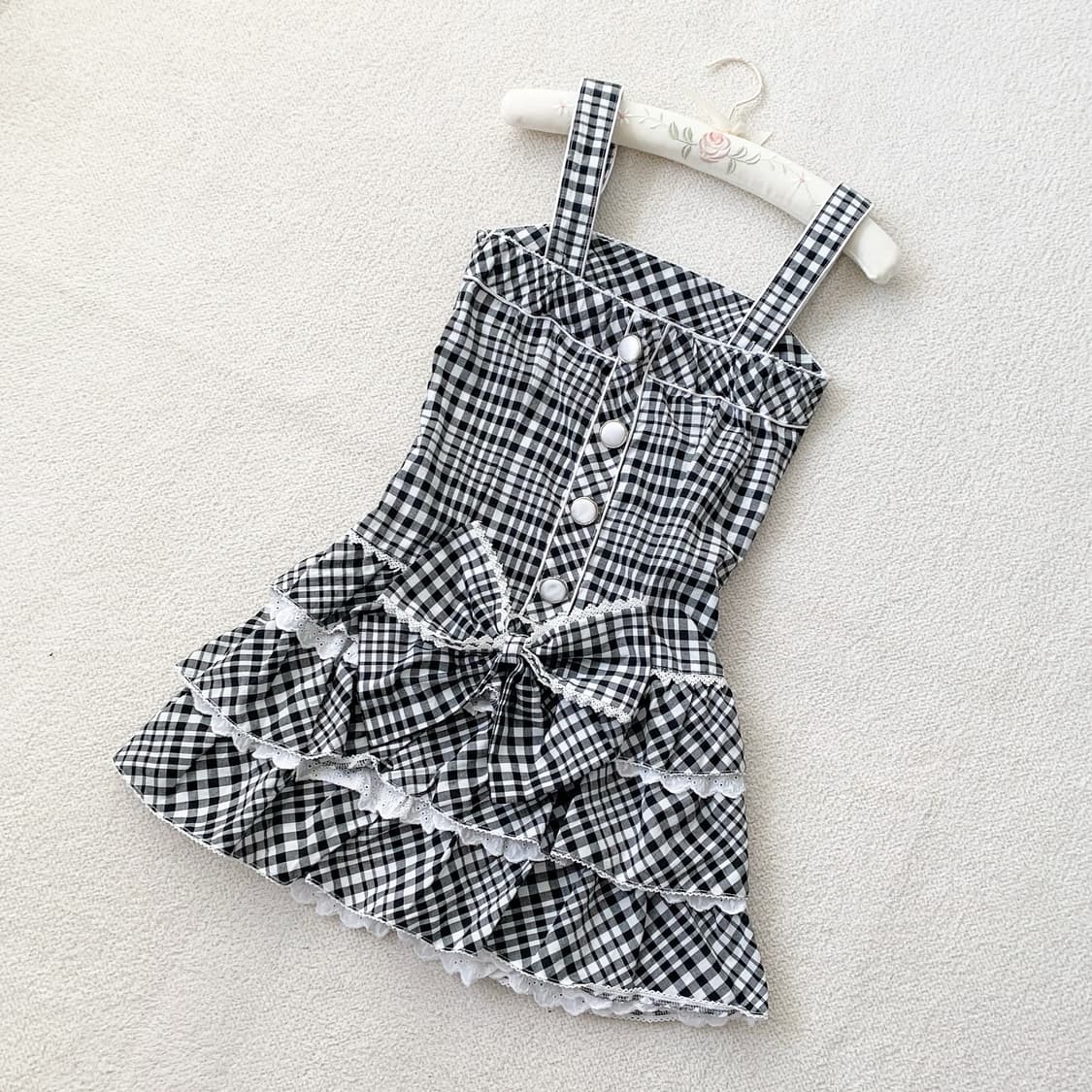 Cecil Mcbee 세실맥비 체크 왕리본 원피스 상품이미지3