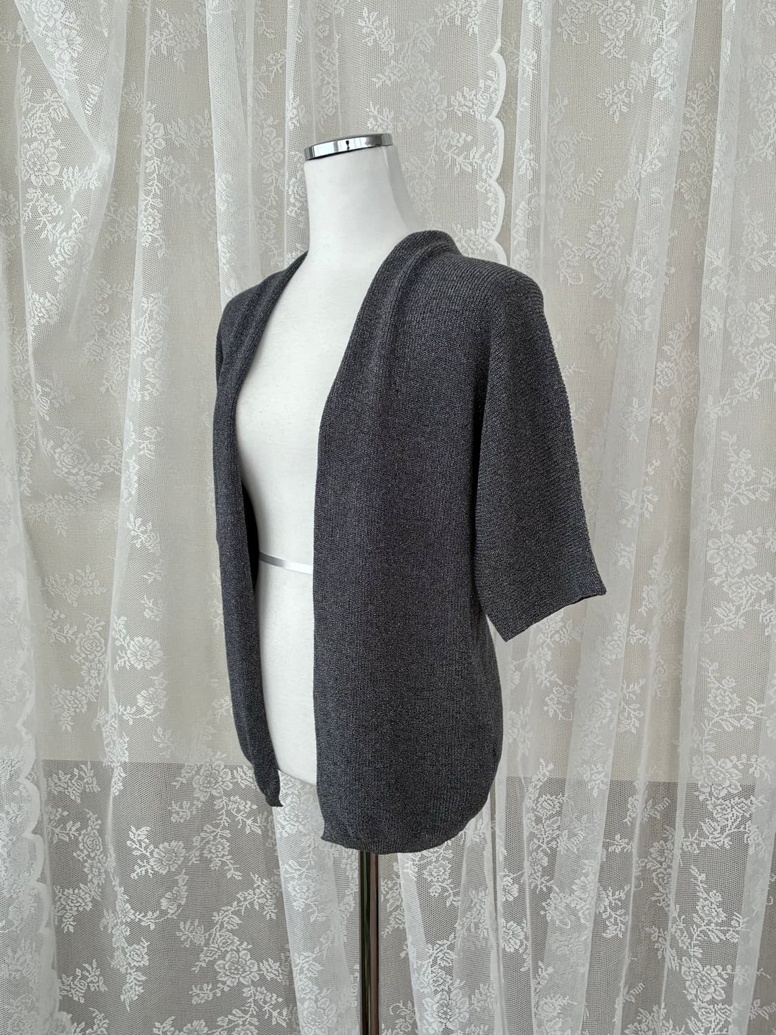 42) 페세리코 PESERICO 반팔 가디건 실버 그레이 상품이미지2